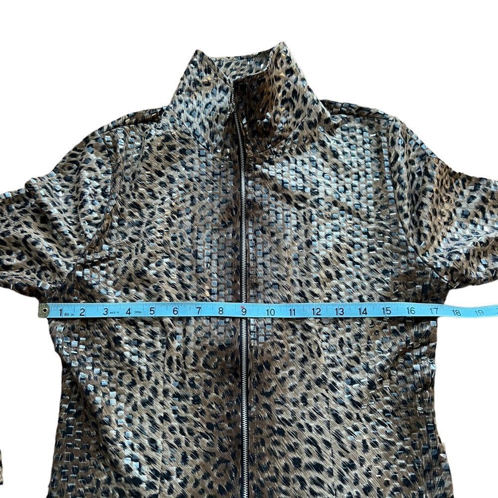Exclusively Misook Leopard Paillette Zip Up Jacket - Picture 3 of 5